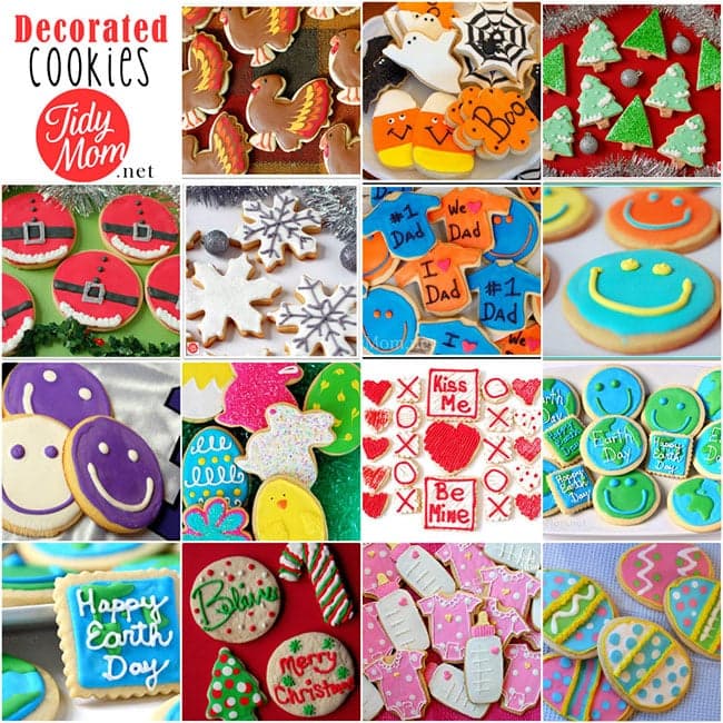 Decorated cut-out cookies, tips, tricks and recipes at TidyMom.net