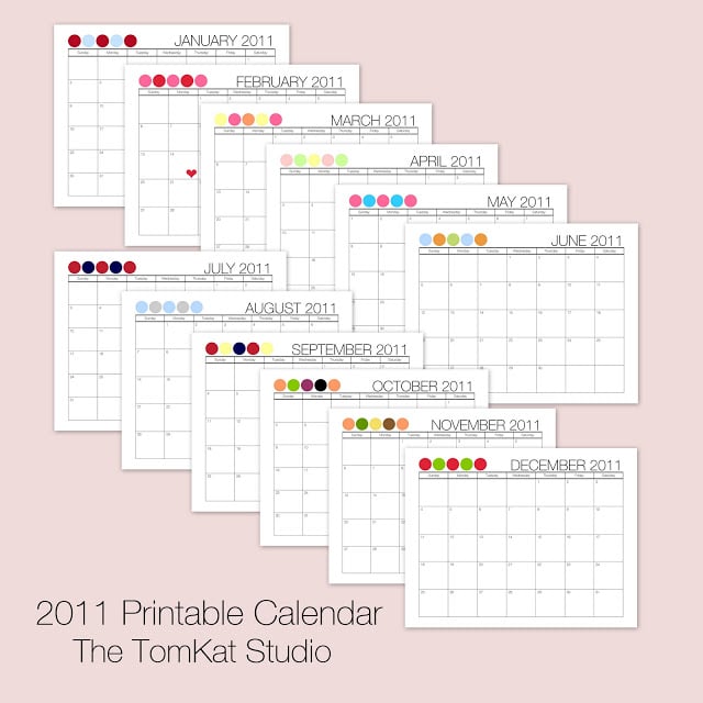 2011 printable calendar collage image