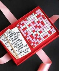 Valentine Crossword Cookies