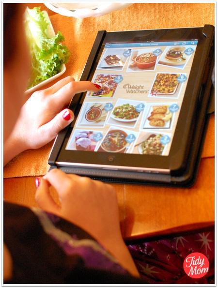 iPad with Weight Watchers Kitchen Companion app