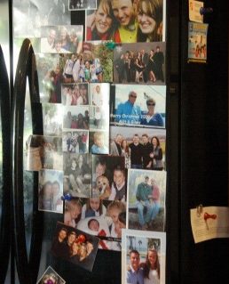 Picture clutter on fridge