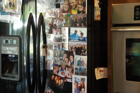 Picture clutter on fridge