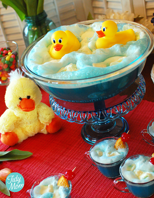 Ducky Bath Baby Shower Punch in a bowl.