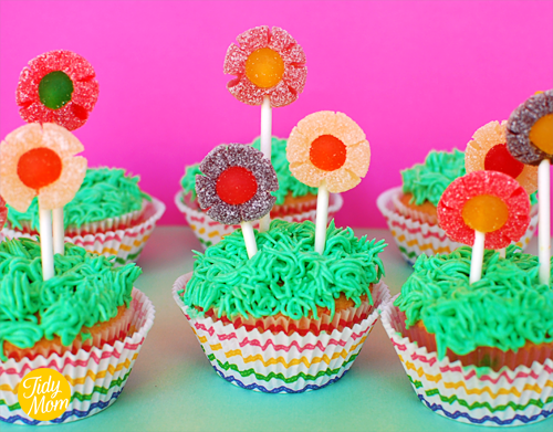 spring flower cupcakes