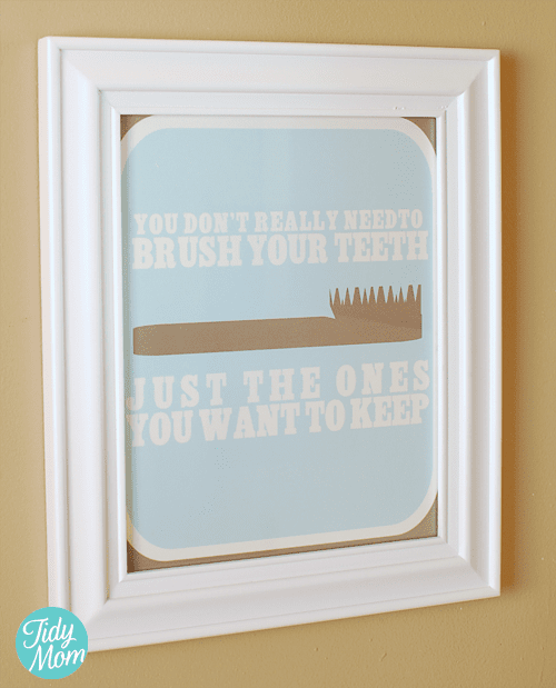 Brush Your Teeth Free printable sign