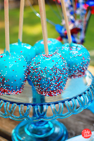 Red White and Blue Candy Apples