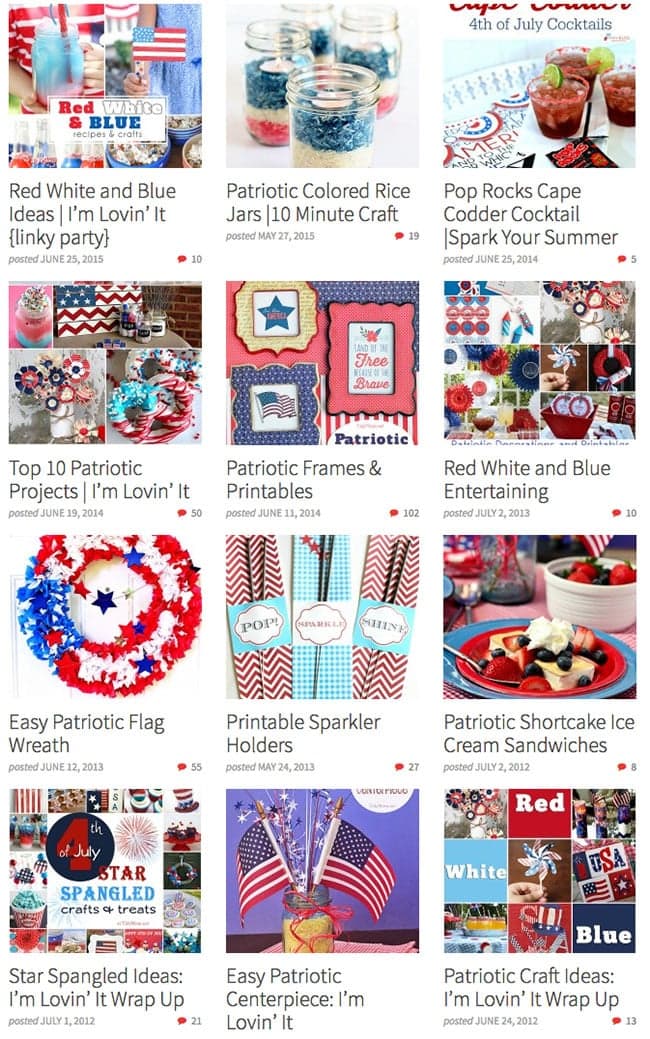 Patriotic recipes, crafts and printables.  Fun Red, White and Blue ideas for Fourth of July and Memorial Day at TidyMom.net