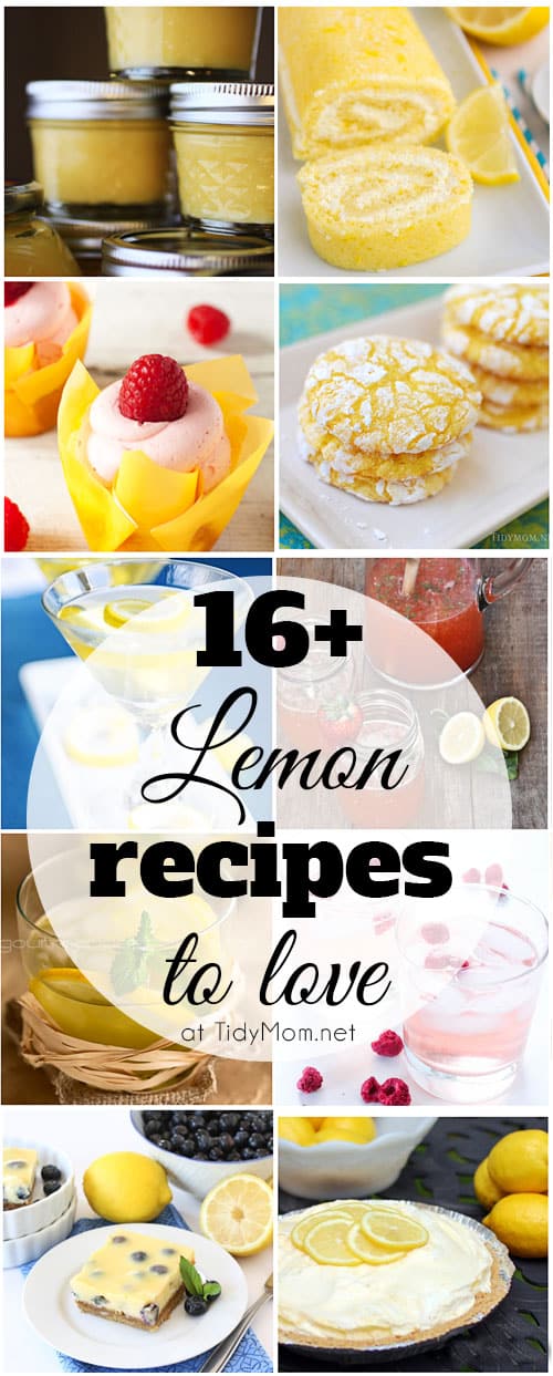 16+ Lemon Recipes to make and love at TidyMom.net