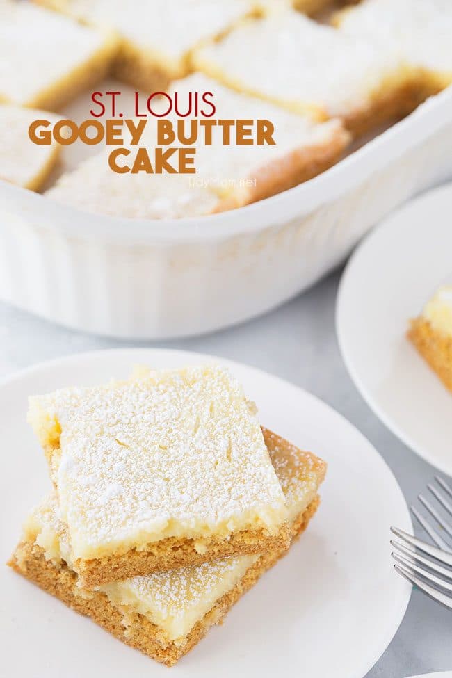 Gooey Butter Cake - Vanilla Cake Basted with Butter Glaze