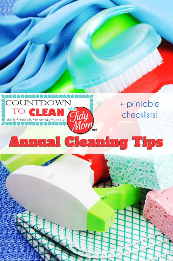 Countdown to Clean. Annual Cleaning Tips at TidyMom.net Using this method, you will get your house clean without back-breaking effort. Remember, the more often you clean, the less build up you will have.