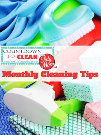 Countdown to Clean. Monthly Cleaning Tips at TidyMom.net Using this method, you'll get your house clean without back-breaking effort. Remember, the more often you clean, the less build up you'll have.