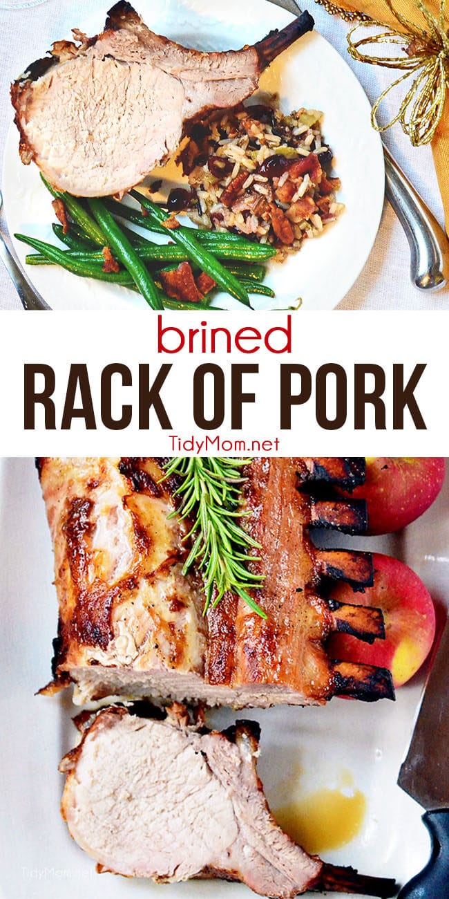 brined rack of pork photo collage
