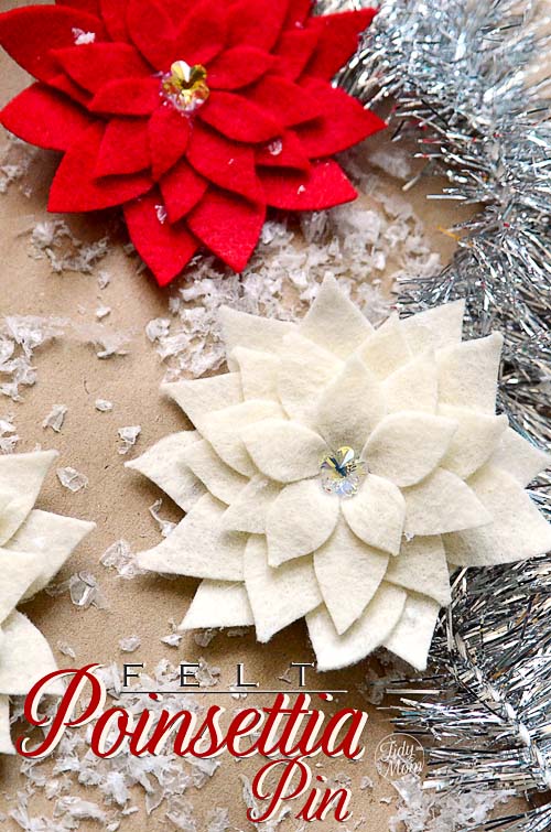 How to Make an Easy Felt Poinsettia Christmas Ornament