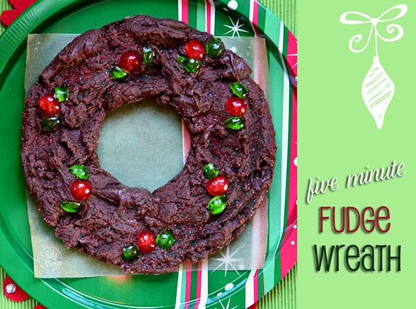 Five Minute Fudge Wreath at TidyMom.net