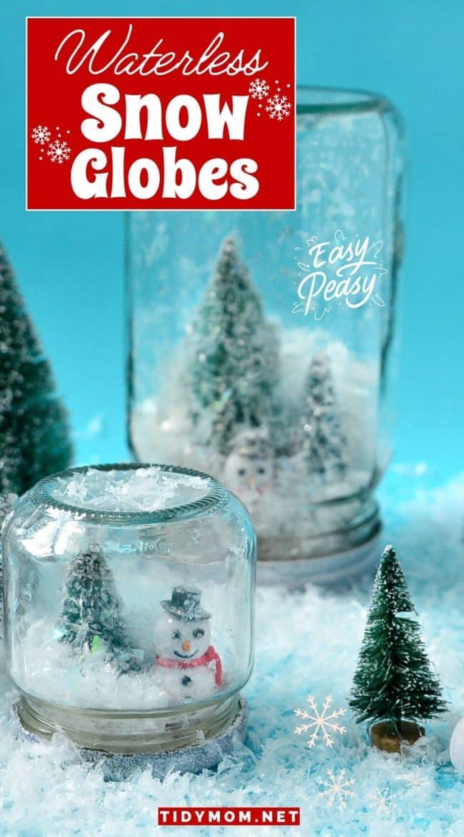 Easy Waterless Snow Globes in jars