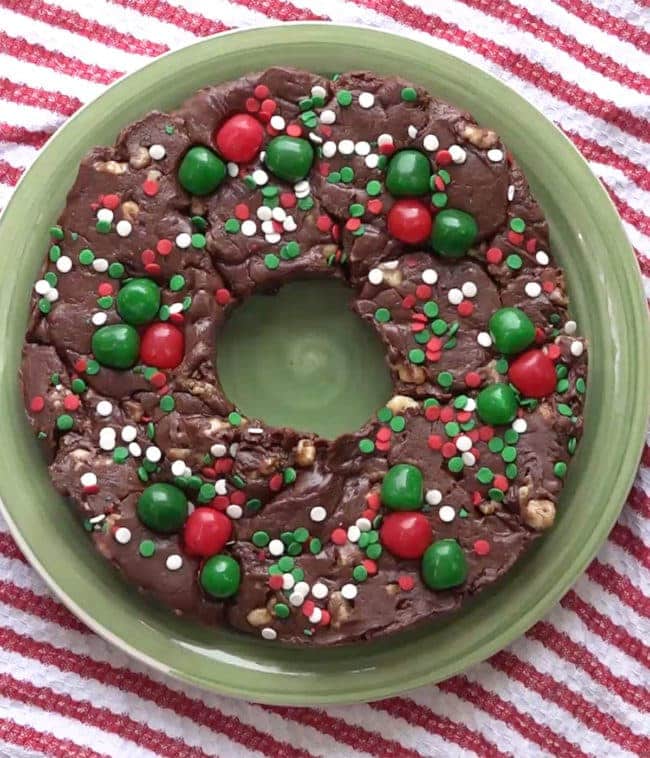 Christmas Holiday Five Minute Fudge Wreath at TidyMom.net