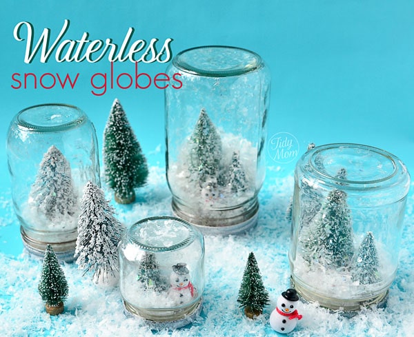 How to make fun {waterless} snow globes at TidyMom.net
