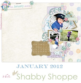 Shabby Shoppe January 2012 free desktop background