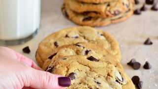 chocolate chip cookie with milk
