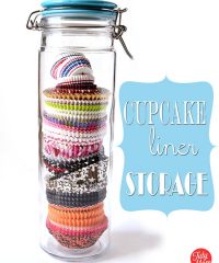 cupcake liner storage jar