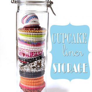 cupcake liner storage jar