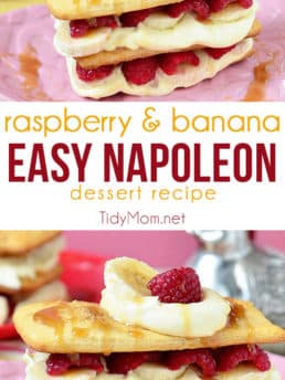 Napoleon dessert recipe photo collage