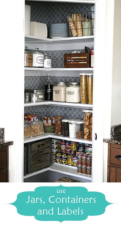 kitchen pantry jars and labels | Smart Organizing Tips for the Kitchen