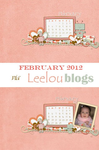 Free February 2012 desktop calendar Leelou blogs