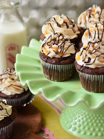 Bailey's Chocolate and Caramel Cupcakes