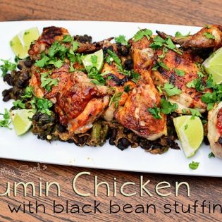 Cumin Chicken with Black Bean Stuffing