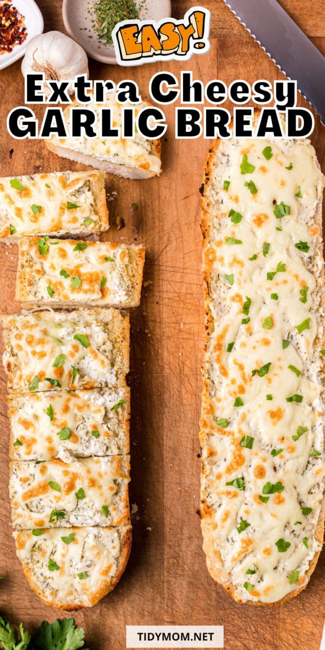 baked loaves of cheesy garlic bread