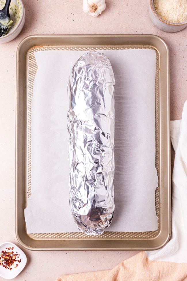 french bread wrapped in foil