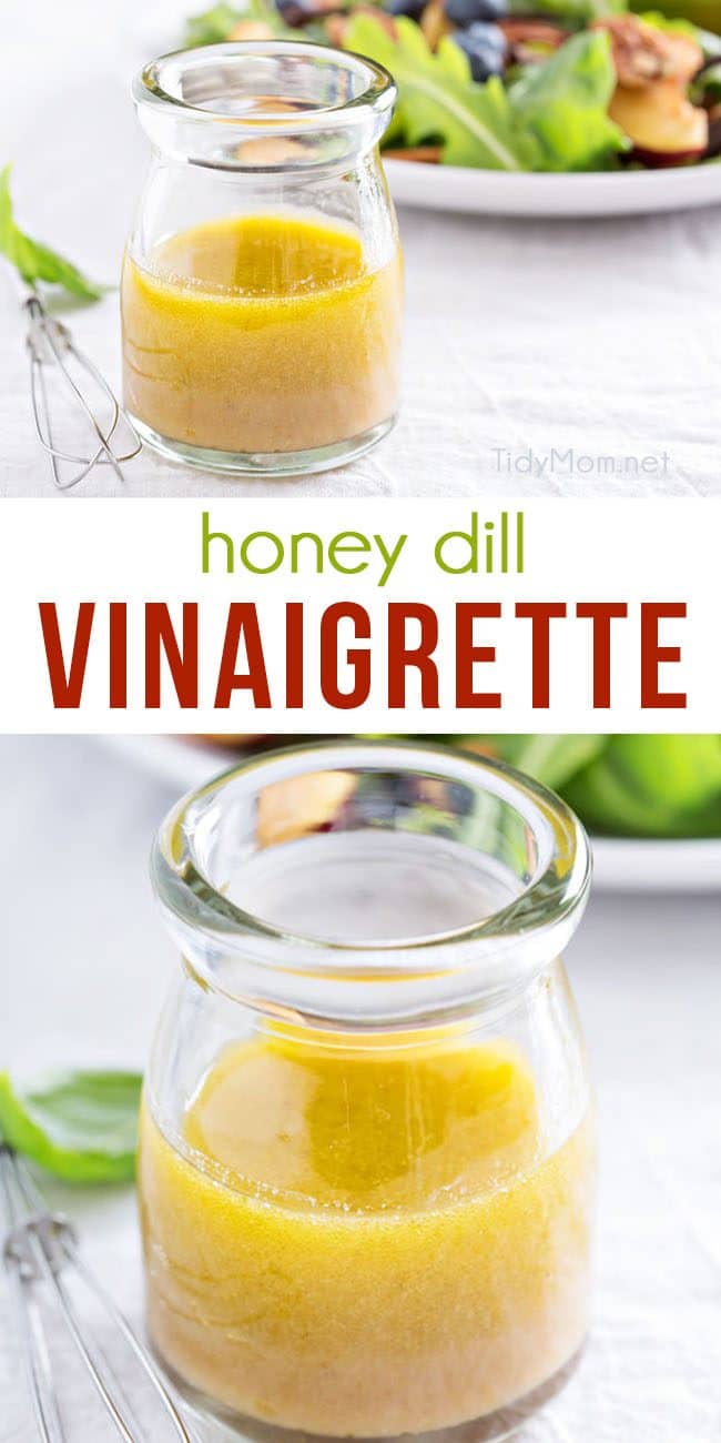 Honey Vinaigrette Dressing in a jar photo collage