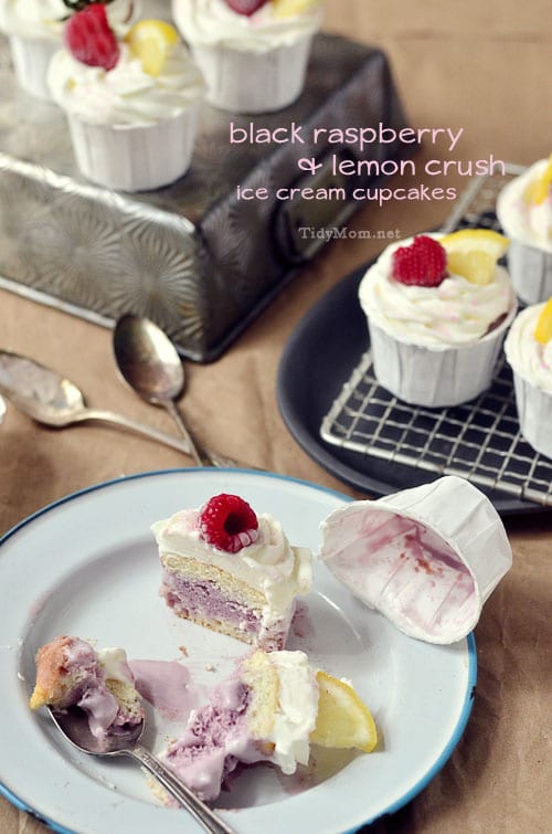 Black Raspberry & Lemon Ice Cream Cupcake at TidyMom