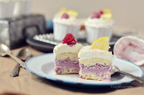 Black Raspberry & Lemon Ice Cream Cupcakes at TidyMom