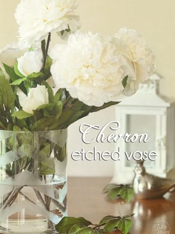 DIY Chevron Etched Glass Vase at TidyMom.net