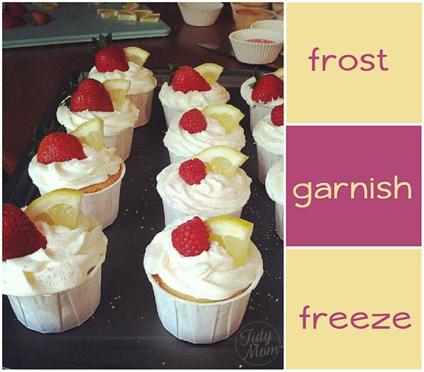Ice Cream Cupcakes frost garnish freeze