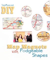 Map Magnets with Mod Podge Podgeable Shapes and TidyMom