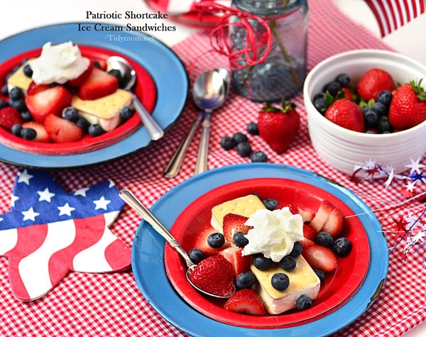 Patriotic Shortcake Ice Cream Sandwiches at TidyMom.net