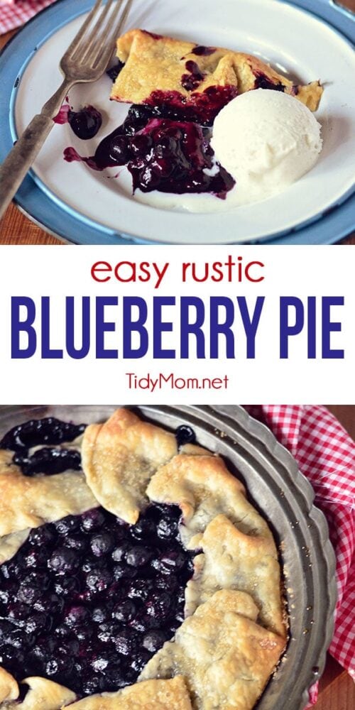 Rustic Blueberry Pie Recipe   Rustic Blueberry Pie Collage Image 500x1000 