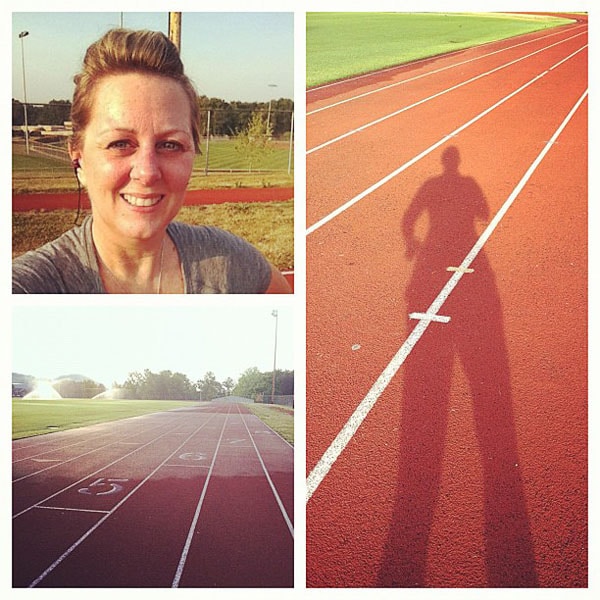 TidyMom running at track