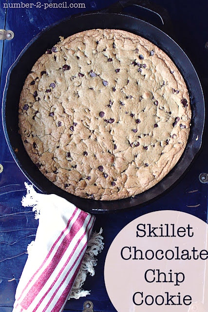 Cast Iron Skillet Chocolate Chip Cookie - The Kreative Life