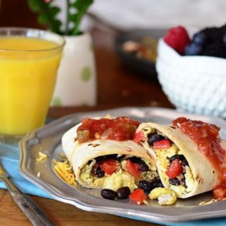 Rise and Shine Egg and Bean Breakfast Burrito at TidyMom.net