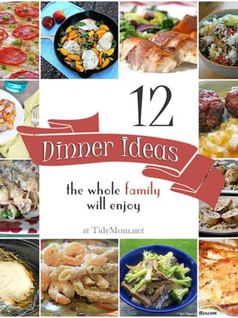 12 Family Friendly Dinner Ideas at TidyMom.net