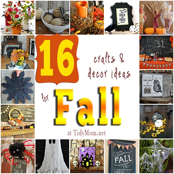 16 craft and decor ideas for Fall and Halloween at TidyMom.net