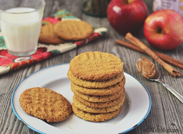 Cinnamon Peanut Butter Cookies recipe at TidyMom.net