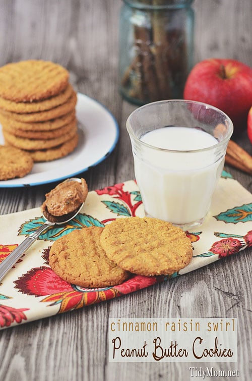 Cinnamon Raisin Peanut Butter Cookies at TidyMom.net