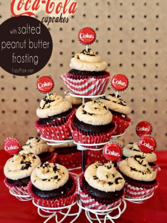 Coca Cola Cupcakes with Peanut Butter Frosting at Tidymom.net