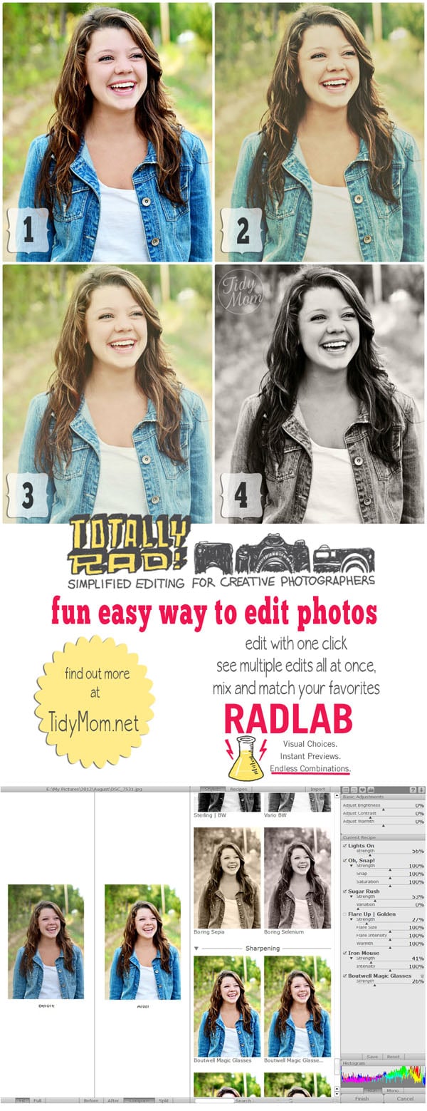 How to easily edit photos with Rad Lab at TidyMom.net