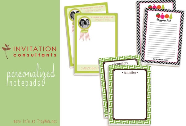 Personalized Notepads at TidyMom.net